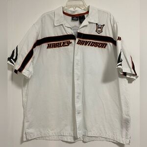 Harley-Davidson Vintage White and Black Casual Shirt